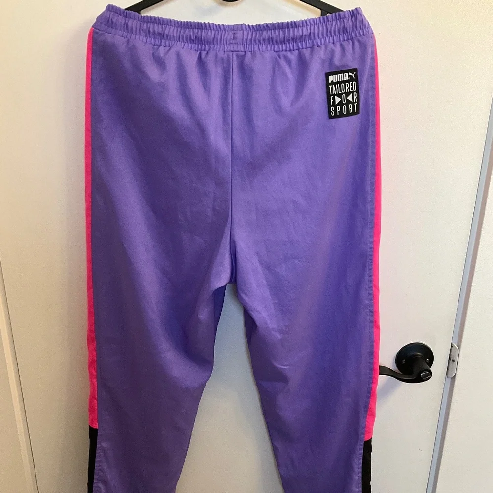 Retro 90’s vibe Puma sports pants in purple, pink, and black - size medium - Picture 2 of 7